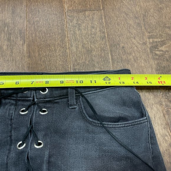 L’agence High Rise Lace Up Denim Mini Skirt sz 25 - Picture 11 of 12